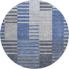 Piper Looms Mayfield Striped AMF687 Blue Machine Washable Area Rug Round Main Image