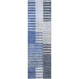 Piper Looms Mayfield Striped AMF687 Blue Machine Washable Area Rug Runner Main Image