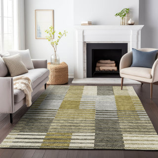 Piper Looms Mayfield Striped AMF687 Brown Machine Washable Area Rug Lifestyle Image Feature