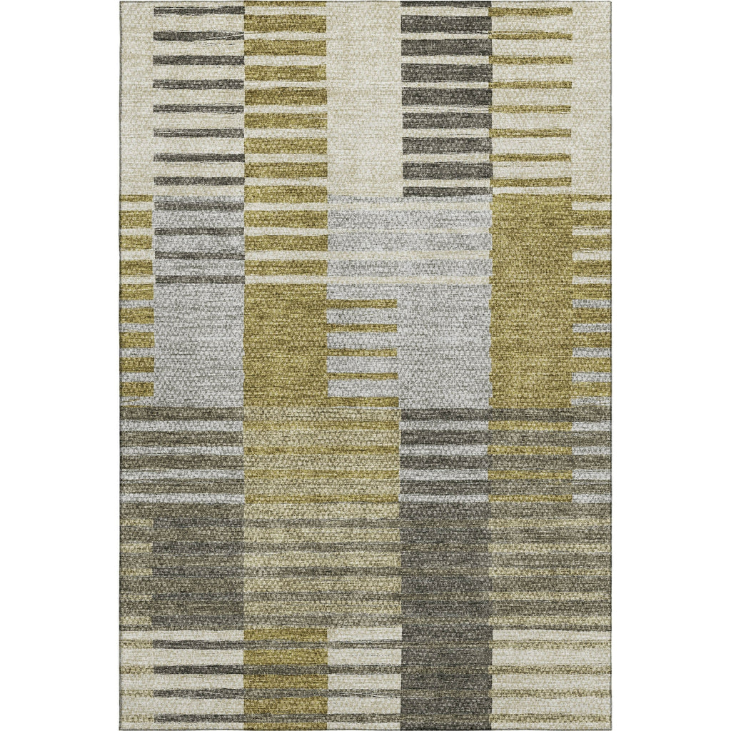 Piper Looms Mayfield Striped AMF687 Brown Machine Washable Area Rug main image