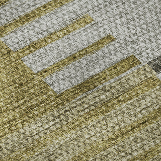 Piper Looms Mayfield Striped AMF687 Brown Machine Washable Area Rug Swatch Image