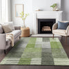 Piper Looms Mayfield Striped AMF687 Green Machine Washable Area Rug Lifestyle Image Feature