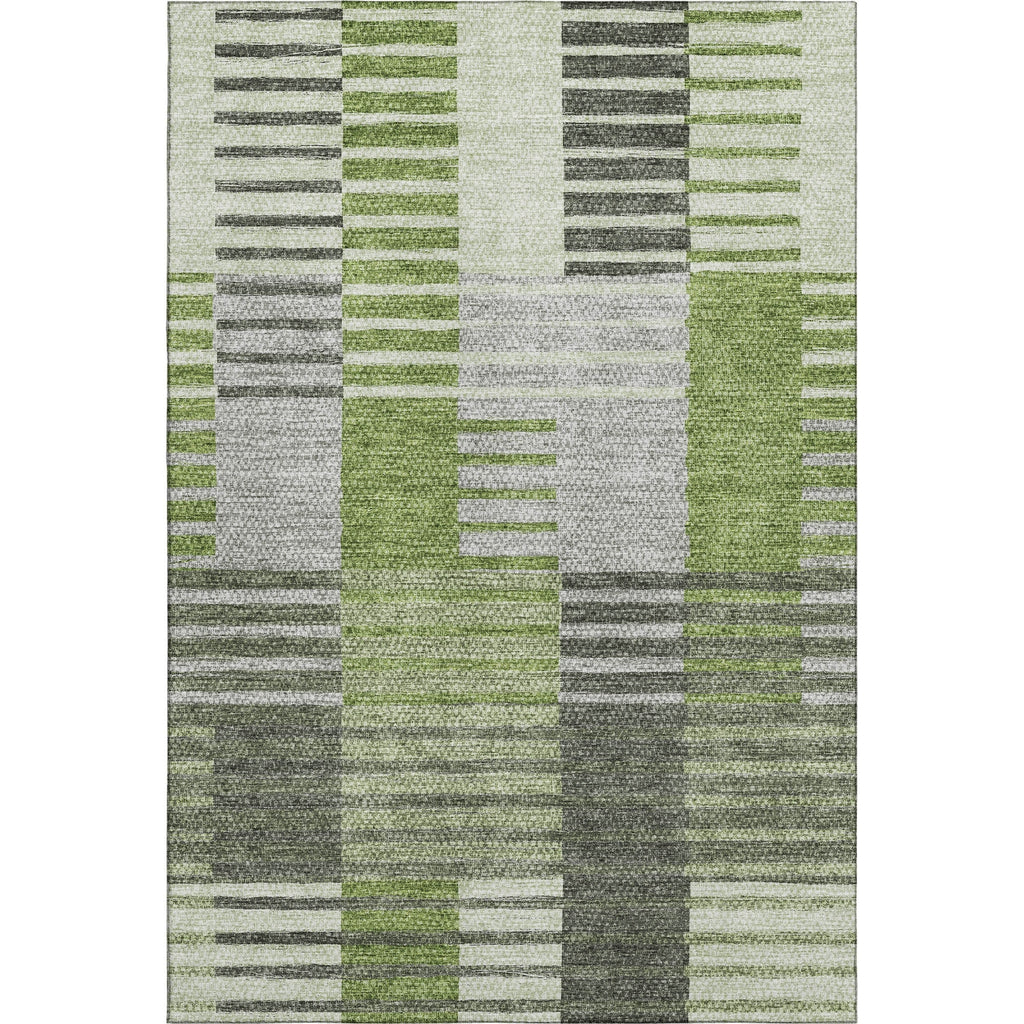 Piper Looms Mayfield Striped AMF687 Green Machine Washable Area Rug main image