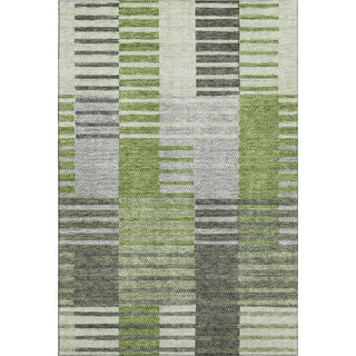 Piper Looms Mayfield Striped AMF687 Green Machine Washable Area Rug main image
