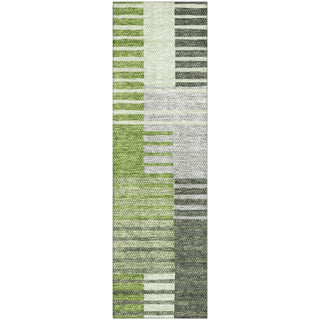 Piper Looms Mayfield Striped AMF687 Green Machine Washable Area Rug Runner Main Image