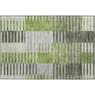Piper Looms Mayfield Striped AMF687 Green Machine Washable Area Rug Scatter Main Image