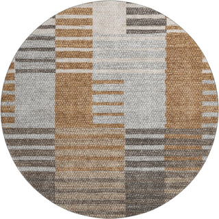Piper Looms Mayfield Striped AMF687 Paprika Machine Washable Area Rug Round Main Image