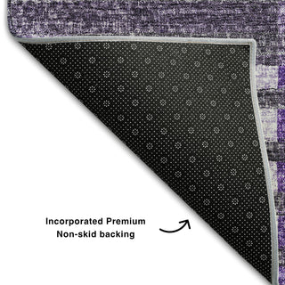 Piper Looms Mayfield Striped AMF687 Purple Machine Washable Area Rug Backing Image