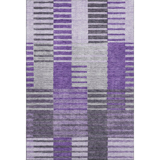 Piper Looms Mayfield Striped AMF687 Purple Machine Washable Area Rug main image