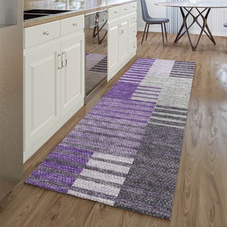 Piper Looms Mayfield Striped AMF687 Purple Machine Washable Area Rug Runner Lifestyle Image Feature