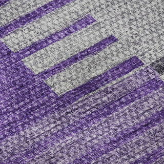 Piper Looms Mayfield Striped AMF687 Purple Machine Washable Area Rug Swatch Image