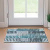 Piper Looms Mayfield Striped AMF687 Teal Machine Washable Area Rug Scatter Lifestyle Image Feature