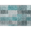 Piper Looms Mayfield Striped AMF687 Teal Machine Washable Area Rug Scatter Main Image