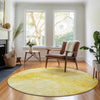 Piper Looms Mayfield Modern AMF688 Gold Machine Washable Area Rug Round Lifestyle Image Feature