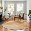 Piper Looms Mayfield Modern AMF688 Salmon Machine Washable Area Rug Round Lifestyle Image Feature