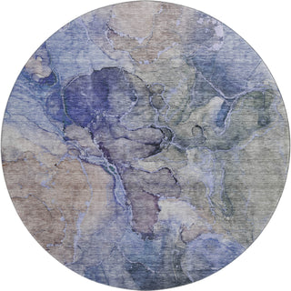 Piper Looms Mayfield Modern AMF689 Blue Machine Washable Area Rug Round Main Image
