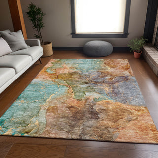 Piper Looms Mayfield Modern AMF689 Coral Machine Washable Area Rug Lifestyle Image Feature