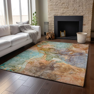 Piper Looms Mayfield Modern AMF689 Coral Machine Washable Area Rug Lifestyle Image Feature