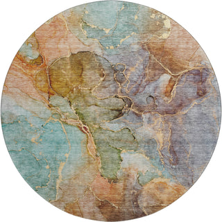 Piper Looms Mayfield Modern AMF689 Coral Machine Washable Area Rug Round Main Image