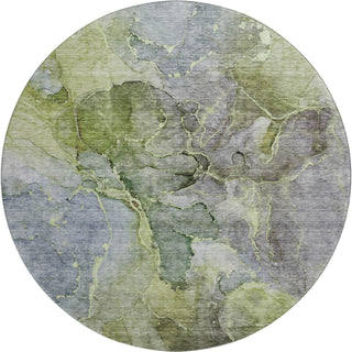 Piper Looms Mayfield Modern AMF689 Olive Machine Washable Area Rug Round Main Image