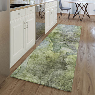 Piper Looms Mayfield Modern AMF689 Olive Machine Washable Area Rug Runner Lifestyle Image Feature