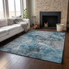 Piper Looms Mayfield Modern AMF689 Teal Machine Washable Area Rug Lifestyle Image Feature
