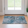 Piper Looms Mayfield Modern AMF689 Teal Machine Washable Area Rug Scatter Lifestyle Image Feature