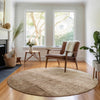 Piper Looms Mayfield Ombre AMF690 Brown Machine Washable Area Rug Round Lifestyle Image Feature