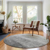 Piper Looms Mayfield Ombre AMF690 Gray Machine Washable Area Rug Round Lifestyle Image Feature