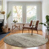 Piper Looms Mayfield Ombre AMF690 Taupe Machine Washable Area Rug Round Lifestyle Image Feature