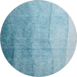 Piper Looms Mayfield Ombre AMF690 Teal Machine Washable Area Rug Round Main Image