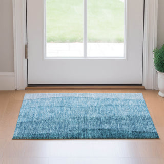 Piper Looms Mayfield Ombre AMF690 Teal Machine Washable Area Rug Scatter Lifestyle Image Feature