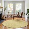 Piper Looms Mayfield Floral AMF691 Gold Machine Washable Area Rug Round Lifestyle Image Feature