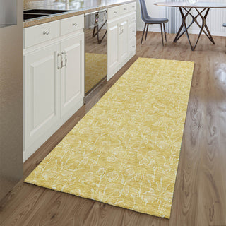 Piper Looms Mayfield Floral AMF691 Gold Machine Washable Area Rug Runner Lifestyle Image Feature