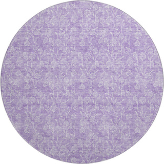Piper Looms Mayfield Floral AMF691 Lilac Machine Washable Area Rug Round Main Image