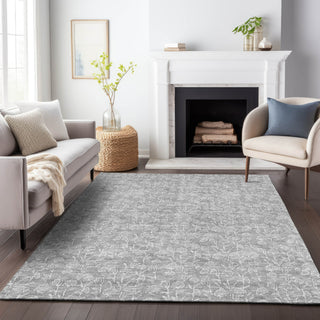 Piper Looms Mayfield Floral AMF691 Silver Machine Washable Area Rug Lifestyle Image Feature