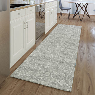 Piper Looms Mayfield Floral AMF691 Silver Machine Washable Area Rug Runner Lifestyle Image Feature