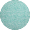 Piper Looms Mayfield Floral AMF691 Teal Machine Washable Area Rug Round Main Image