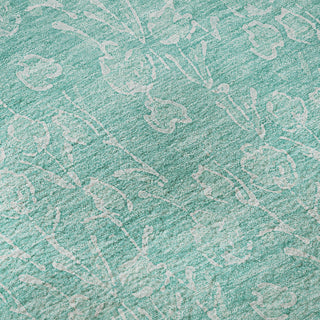 Piper Looms Mayfield Floral AMF691 Teal Machine Washable Area Rug Swatch Image