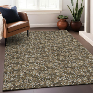 Piper Looms Mayfield Floral AMF692 Brown Machine Washable Area Rug Lifestyle Image Feature