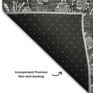 Piper Looms Mayfield Floral AMF692 Gray Machine Washable Area Rug Backing Image