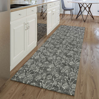 Piper Looms Mayfield Floral AMF692 Gray Machine Washable Area Rug Runner Lifestyle Image Feature