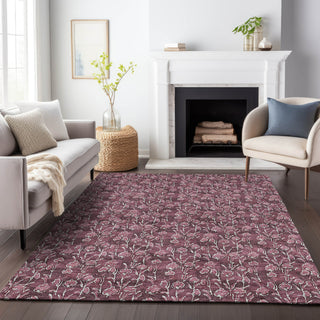 Piper Looms Mayfield Floral AMF692 Merlot Machine Washable Area Rug Lifestyle Image Feature