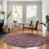 Piper Looms Mayfield Floral AMF692 Merlot Machine Washable Area Rug Round Lifestyle Image Feature