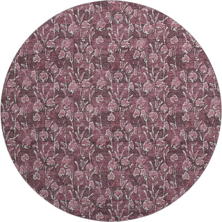 Piper Looms Mayfield Floral AMF692 Merlot Machine Washable Area Rug Round Main Image