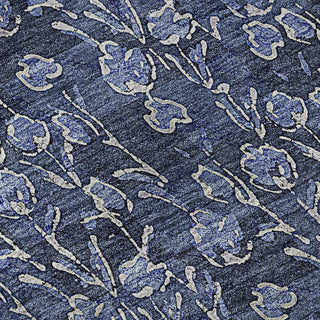 Piper Looms Mayfield Floral AMF692 Navy Machine Washable Area Rug Swatch Image
