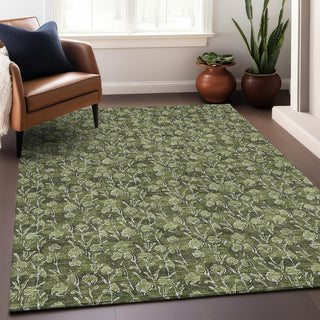 Piper Looms Mayfield Floral AMF692 Olive Machine Washable Area Rug Lifestyle Image Feature