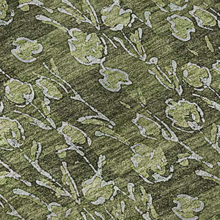 Piper Looms Mayfield Floral AMF692 Olive Machine Washable Area Rug Swatch Image
