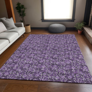 Piper Looms Mayfield Floral AMF692 Purple Machine Washable Area Rug Lifestyle Image Feature