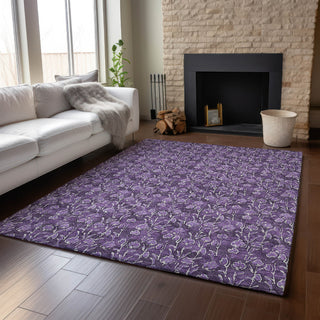 Piper Looms Mayfield Floral AMF692 Purple Machine Washable Area Rug Lifestyle Image Feature